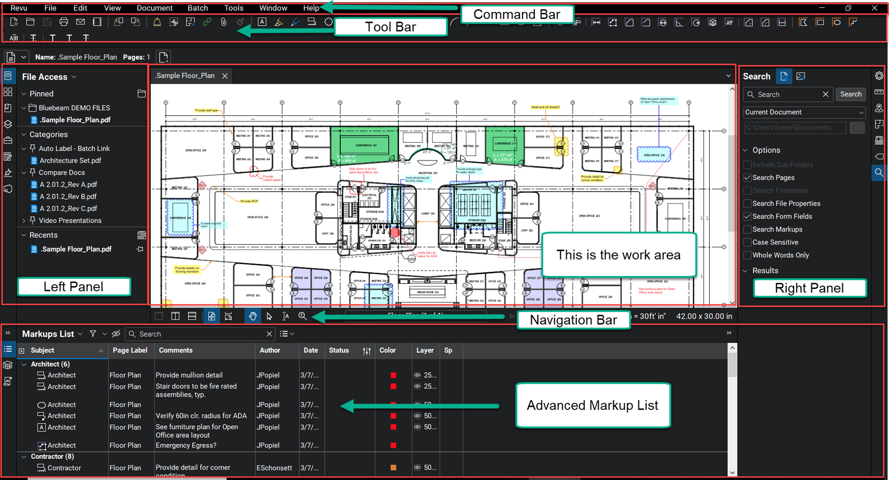 presentation view in bluebeam